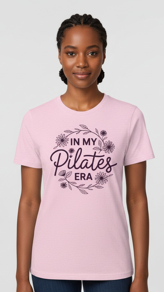 "In My Pilates Era" Floral Wreath T-shirt