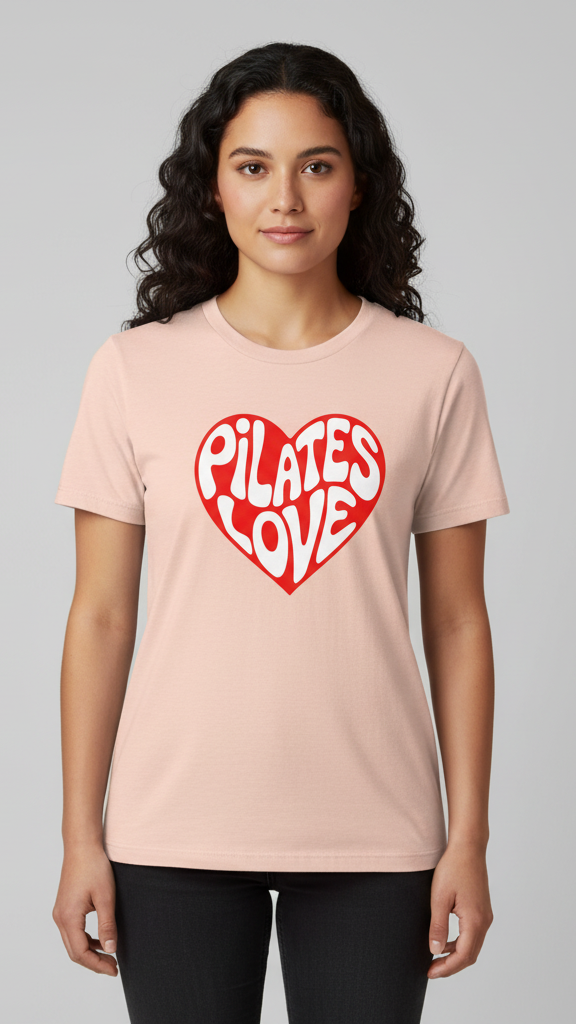 "Pilates Love" Groovy Heart T-shirt