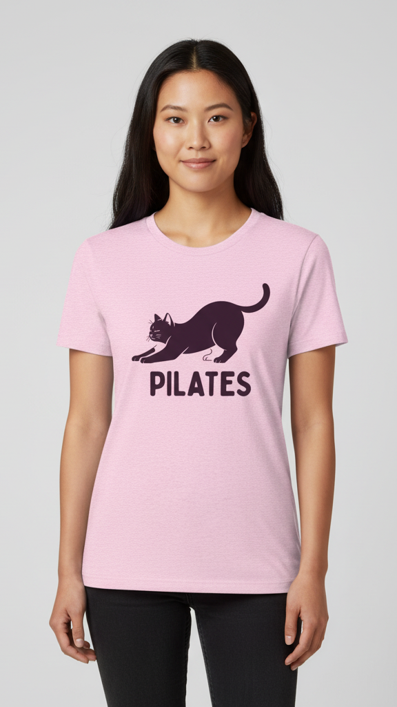 "Pilates" Stretching Cat T-shirt
