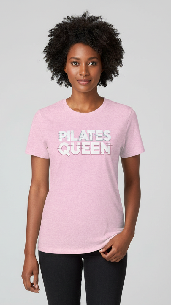 "Pilates Queen" Glitch Effect T-shirt
