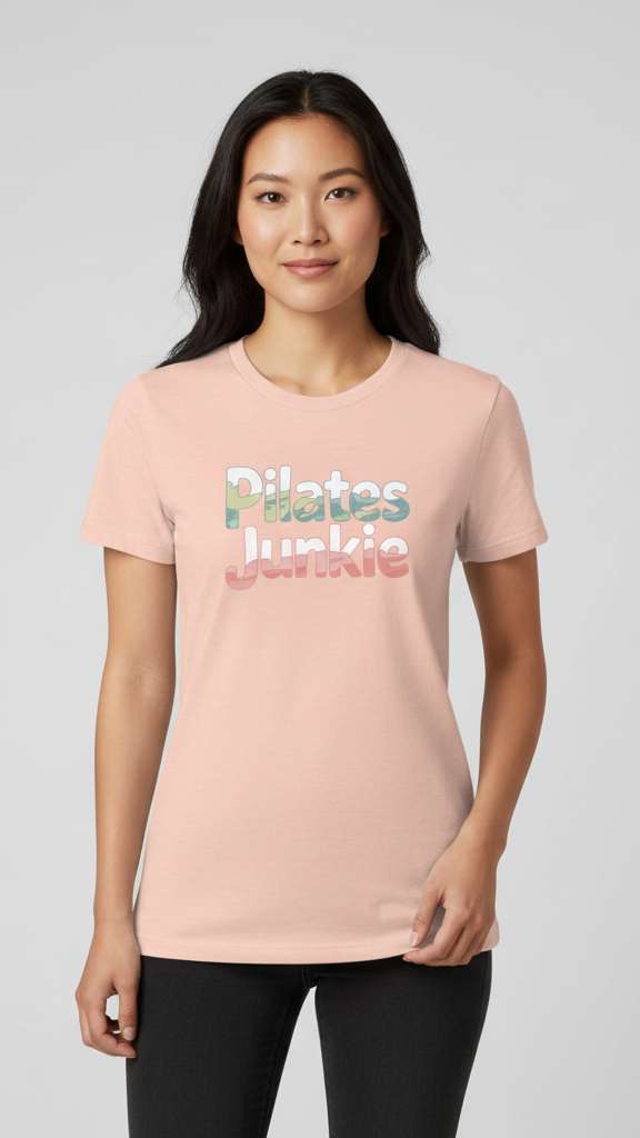 "Pilates Junkie" Watercolor Pastel T-shirt
