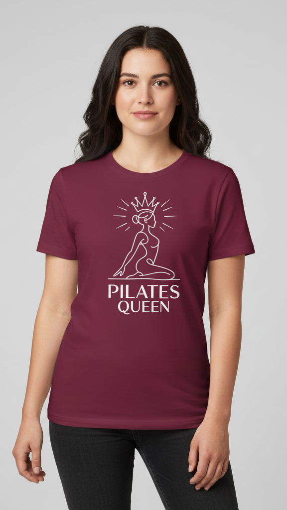 "Pilates Queen" Graceful Line Art T-shirt
