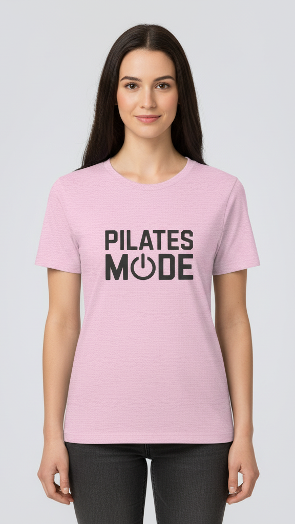 "Pilates Mode" Bold Power On T-shirt