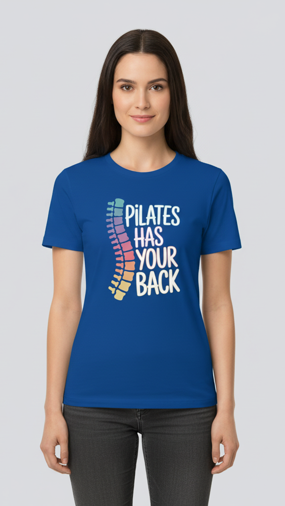 "Pilates Has Your Back" Pastel Spine T-shirt