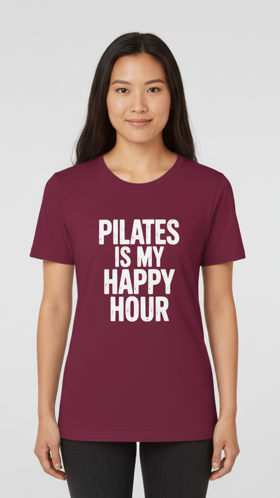"Pilates Is My Happy Hour" Statement T-shirt