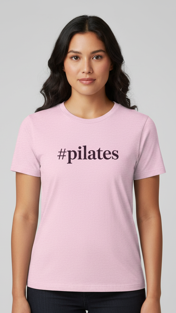 "#Pilates" Elegant Serif T-shirt
