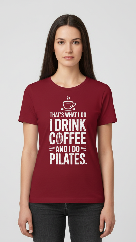 "That's What I Do I Drink Coffee And I Do Pilates." T-shirt