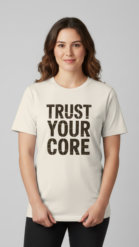 "Trust Your Core" Distressed Block T-shirt