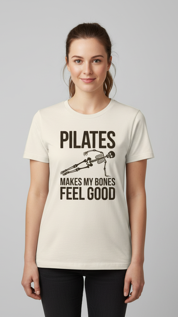 "Pilates Makes My Bones Feel Good" Skeleton T-shirt