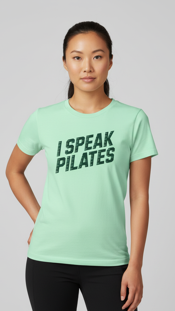 "I Speak Pilates" Grooved Distressed T-shirt