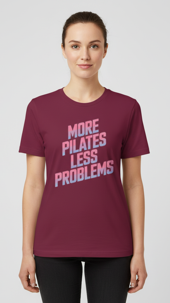 "More Pilates Less Problems" Retro Gradient T-shirt