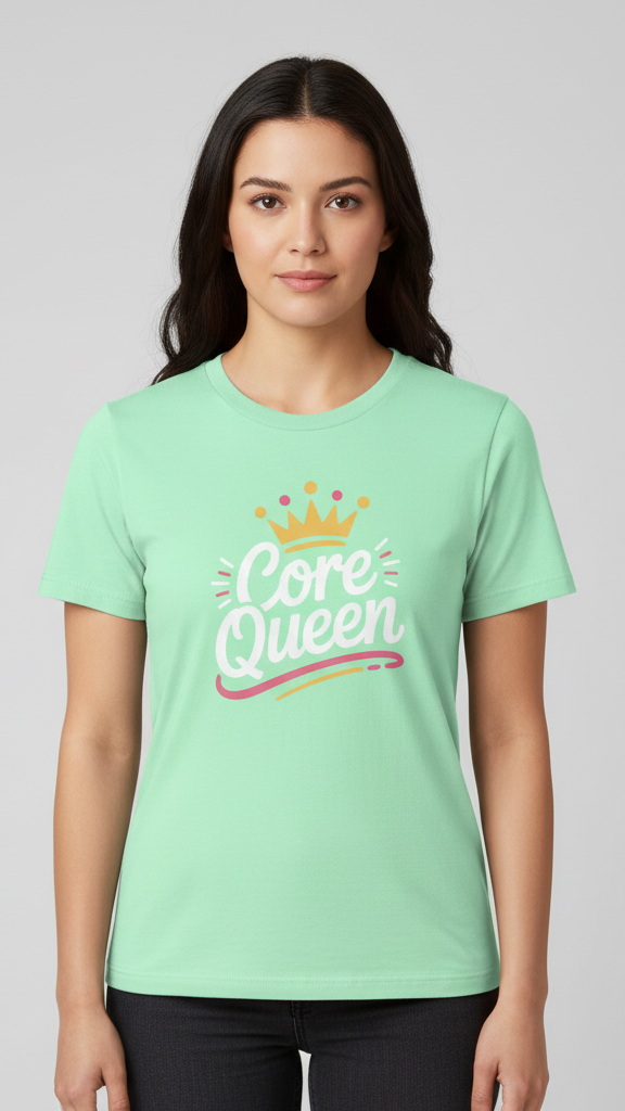 "Core Queen" Hand Lettered Crown T-shirt