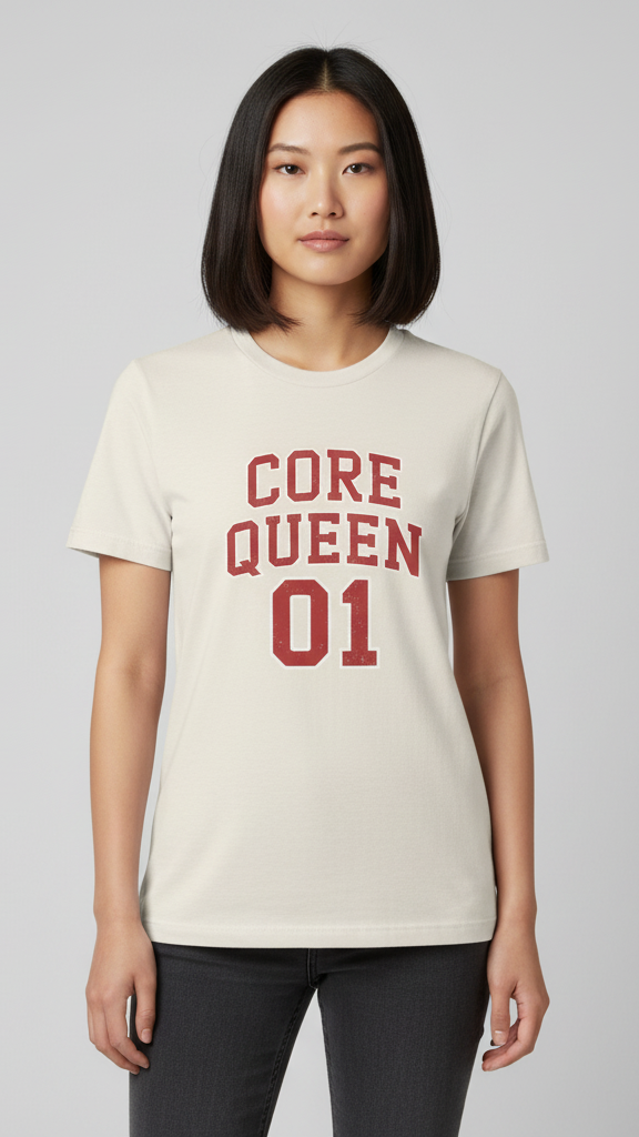"Core Queen 01" Collegiate Block T-shirt
