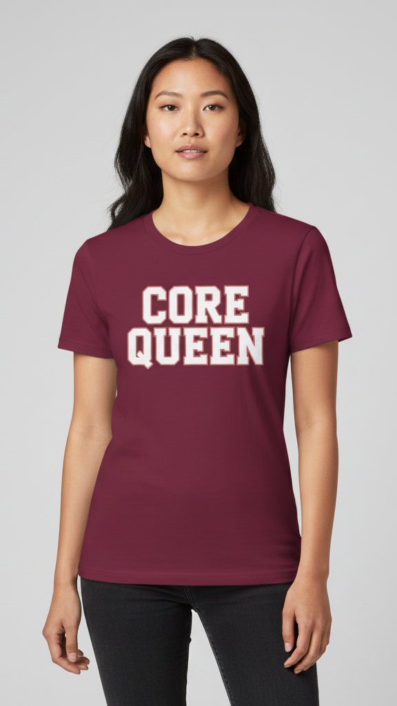 "Core Queen" Collegiate Block T-shirt