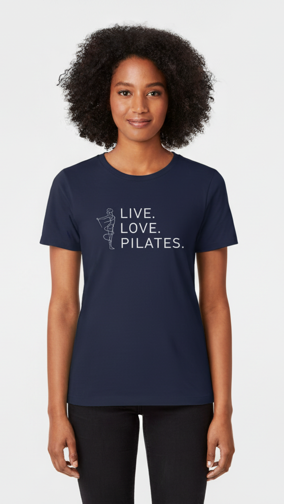 "Live. Love. Pilates." Minimalist Line Art T-shirt