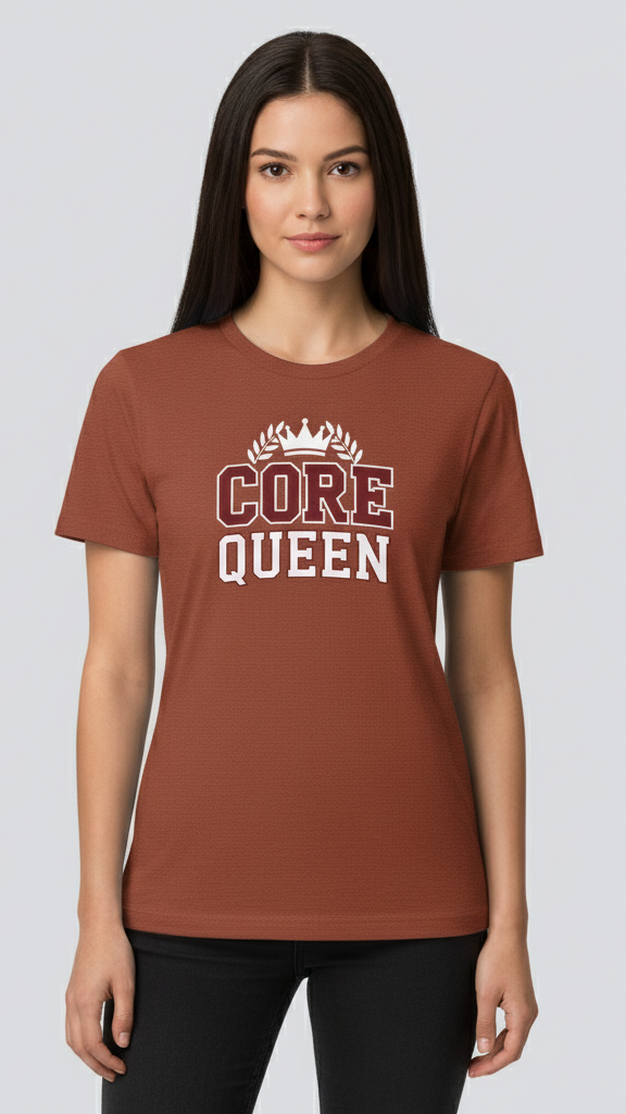 "Core Queen" Collegiate Crown T-shirt