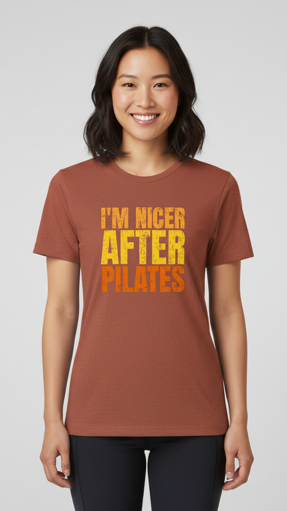 "I'm Nicer After Pilates" Distressed Gradient T-shirt