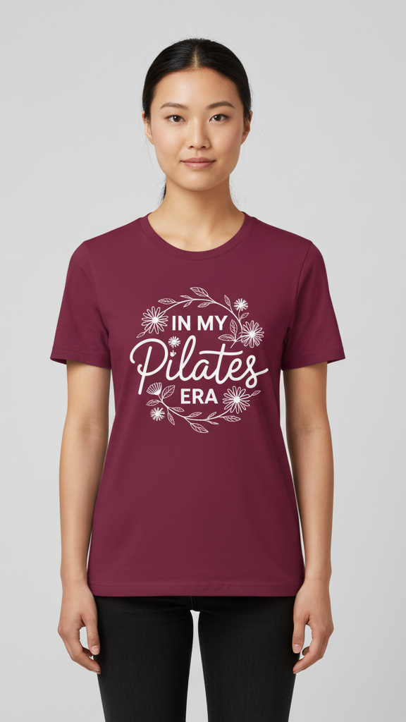 "In My Pilates Era" Floral Wreath T-shirt