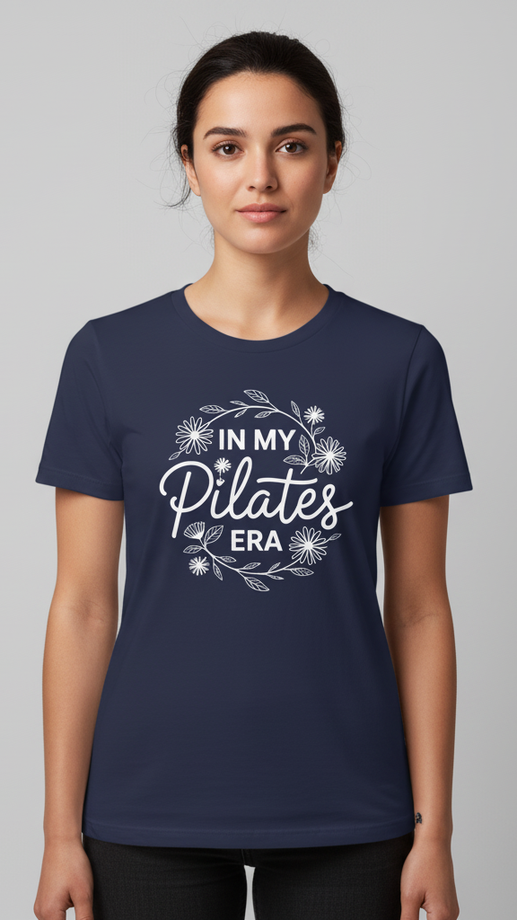 "In My Pilates Era" Floral Wreath T-shirt