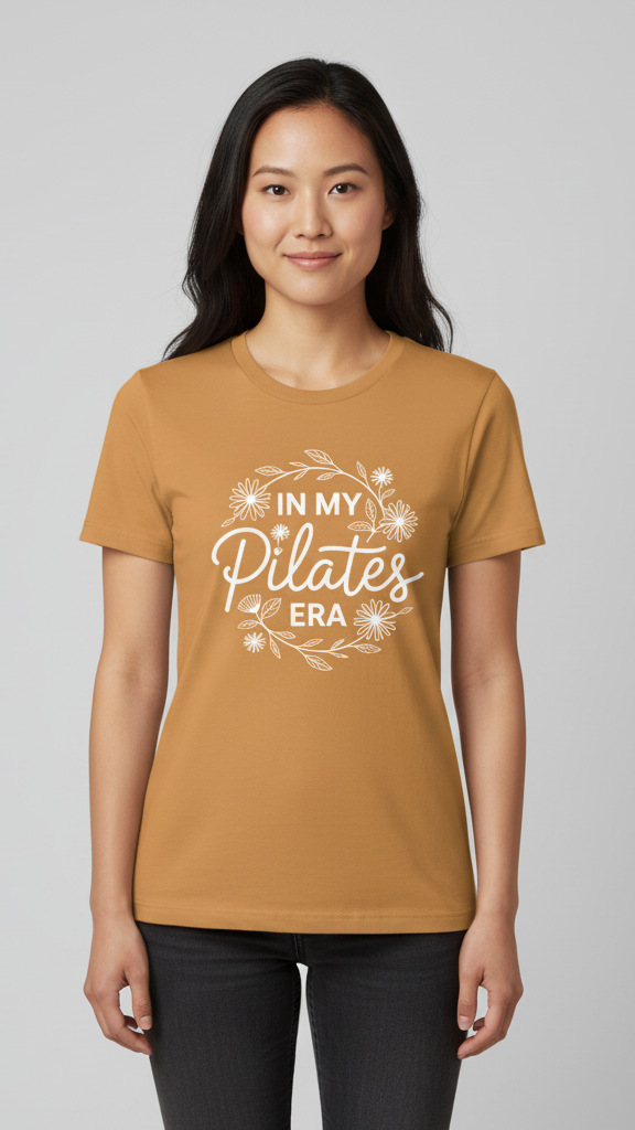 "In My Pilates Era" Floral Wreath T-shirt