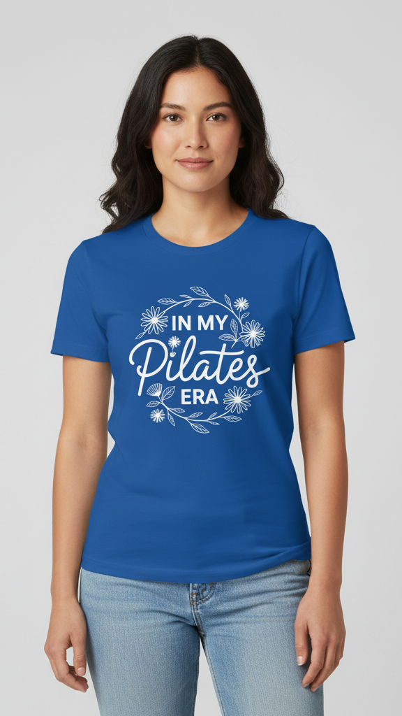 "In My Pilates Era" Floral Wreath T-shirt