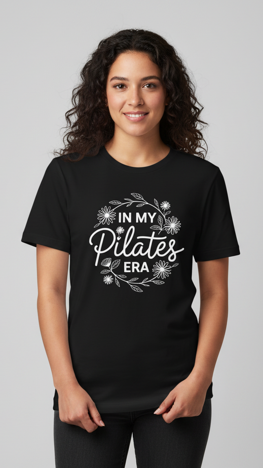 "In My Pilates Era" Floral Wreath T-shirt