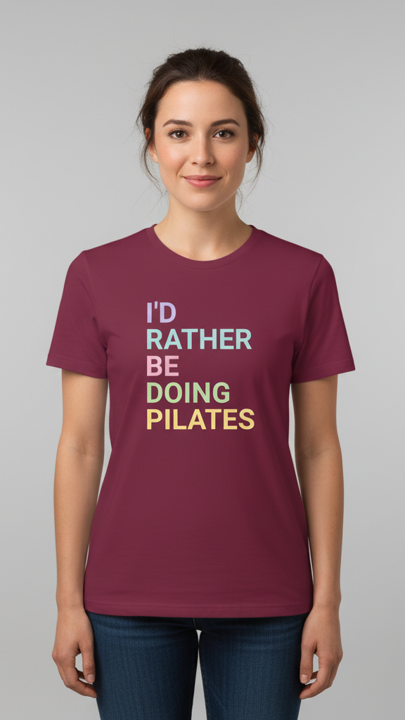 "I'd Rather Be Doing Pilates" Ombre Pastel T-shirt