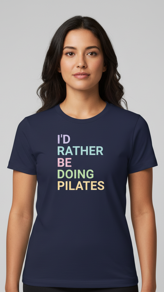"I'd Rather Be Doing Pilates" Ombre Pastel T-shirt