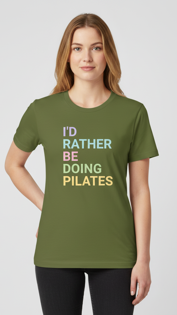 "I'd Rather Be Doing Pilates" Ombre Pastel T-shirt