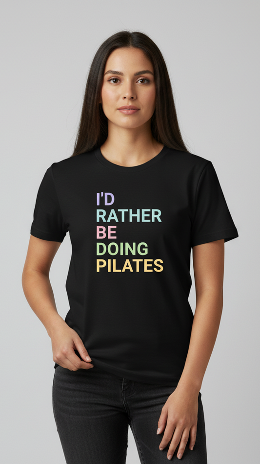 "I'd Rather Be Doing Pilates" Ombre Pastel T-shirt