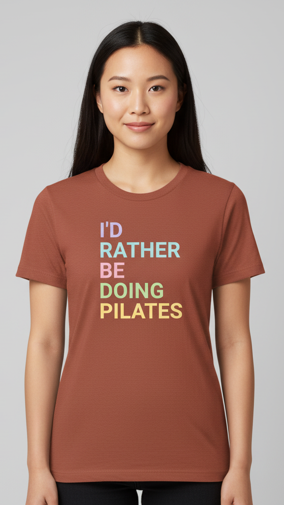 "I'd Rather Be Doing Pilates" Ombre Pastel T-shirt