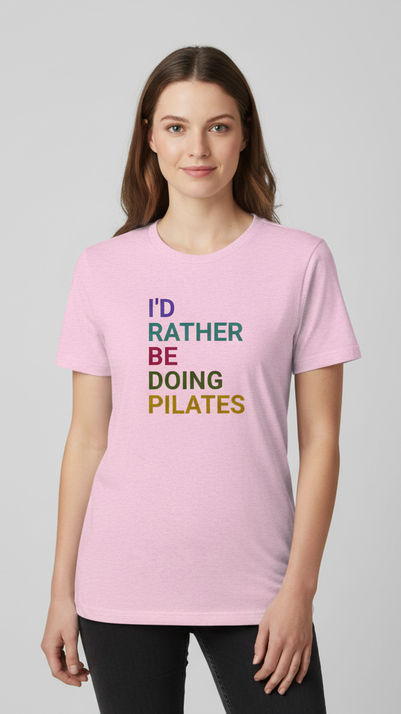 "I'd Rather Be Doing Pilates" Ombre Pastel T-shirt