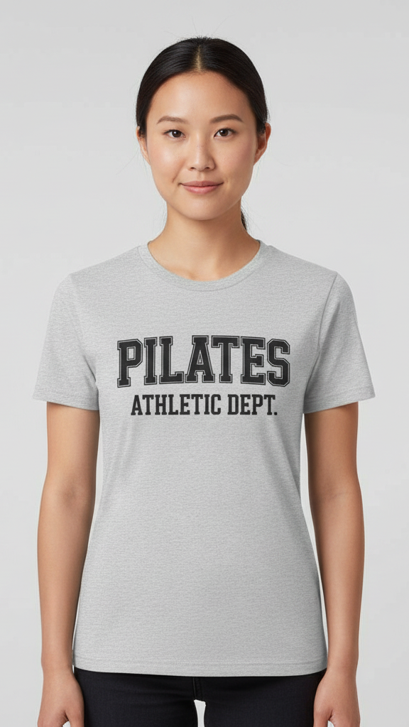 "Pilates Athletic Dept." Collegiate Block T-shirt