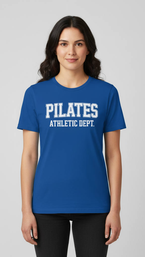 "Pilates Athletic Dept." Collegiate Block T-shirt