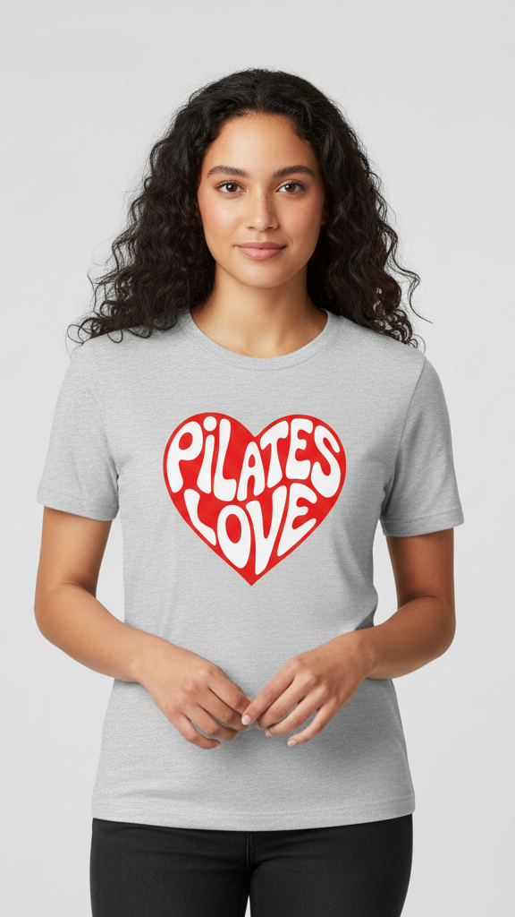 "Pilates Love" Groovy Heart T-shirt