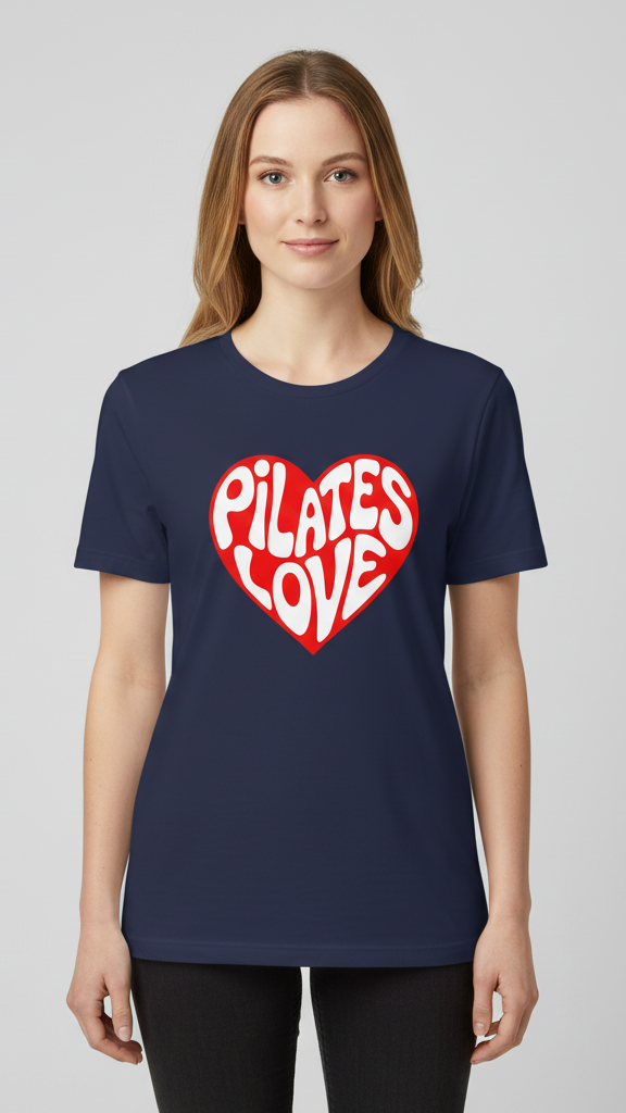 "Pilates Love" Groovy Heart T-shirt
