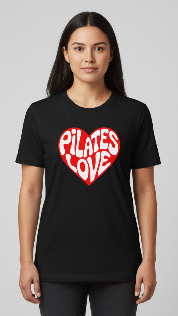 "Pilates Love" Groovy Heart T-shirt