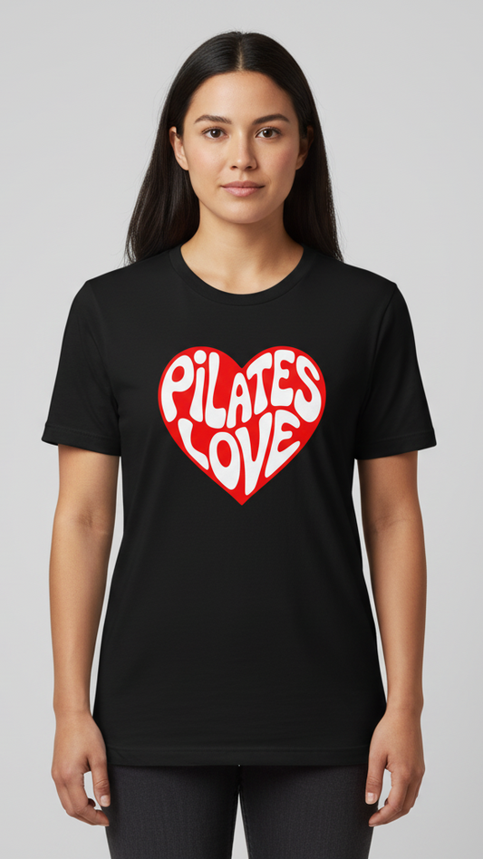 "Pilates Love" Groovy Heart T-shirt