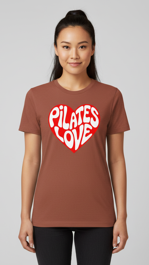 "Pilates Love" Groovy Heart T-shirt