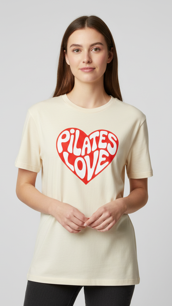 "Pilates Love" Groovy Heart T-shirt