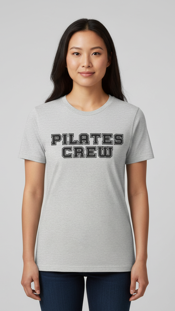 "Pilates Crew" Collegiate Block T-shirt
