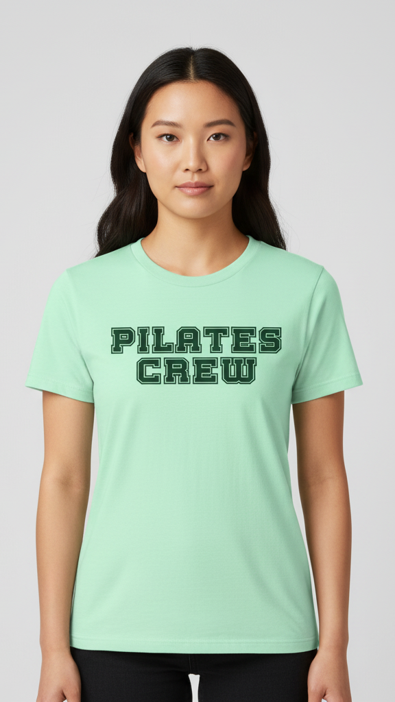 "Pilates Crew" Collegiate Block T-shirt