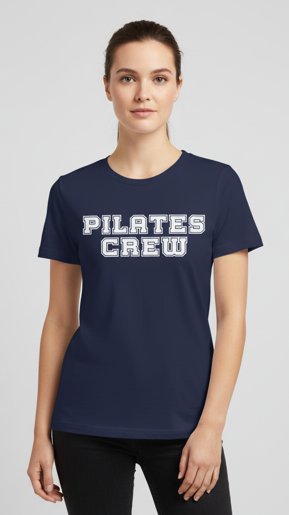 "Pilates Crew" Collegiate Block T-shirt