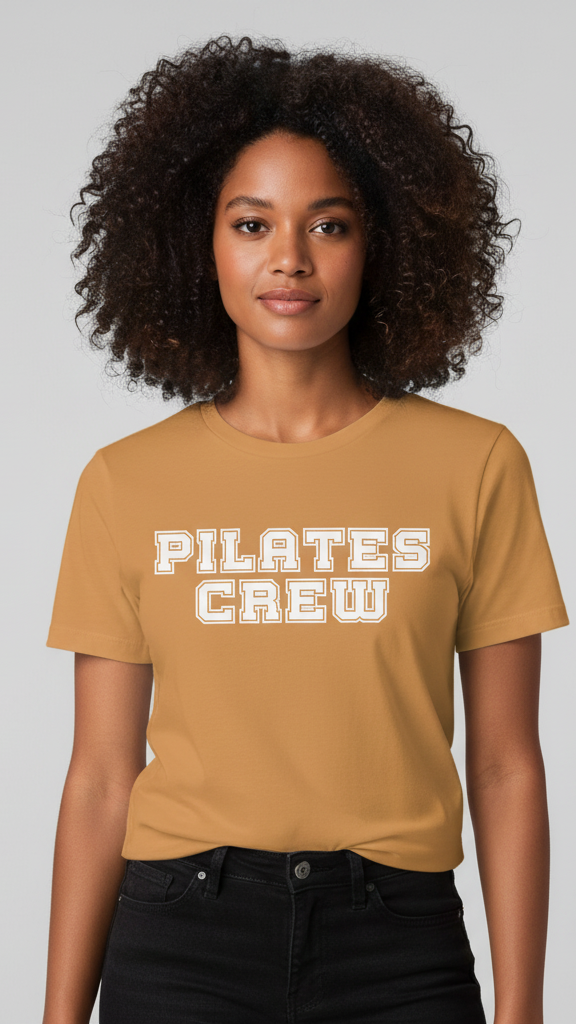 "Pilates Crew" Collegiate Block T-shirt