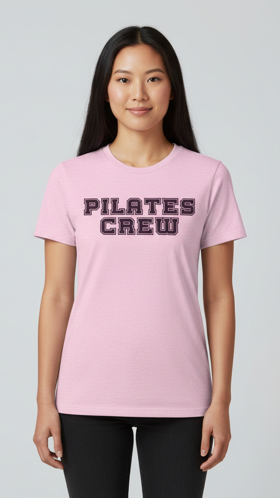 "Pilates Crew" Collegiate Block T-shirt