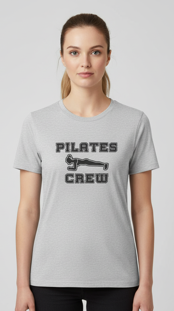 "Pilates Crew" Plank Pose Graphic T-shirt