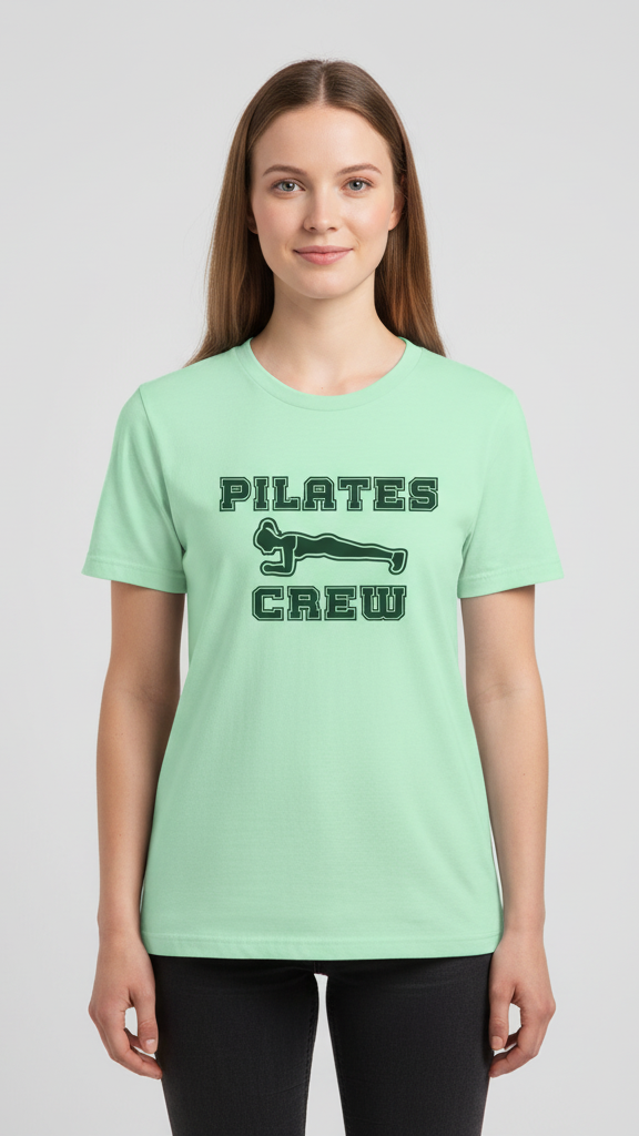 "Pilates Crew" Plank Pose Graphic T-shirt