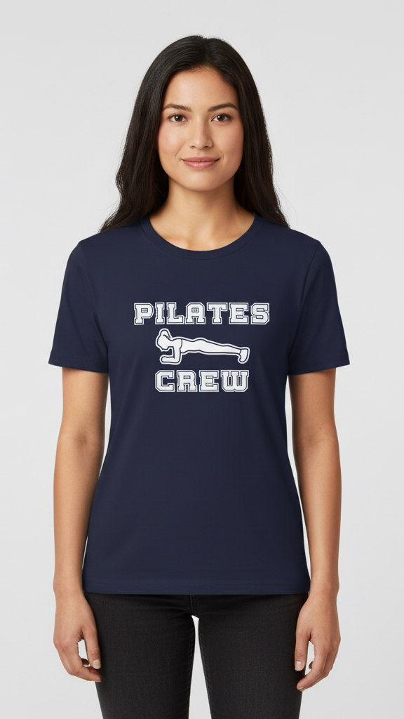 "Pilates Crew" Plank Pose Graphic T-shirt
