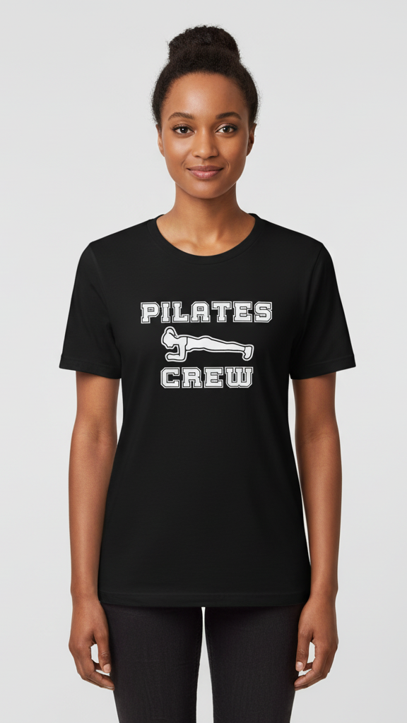 "Pilates Crew" Plank Pose Graphic T-shirt