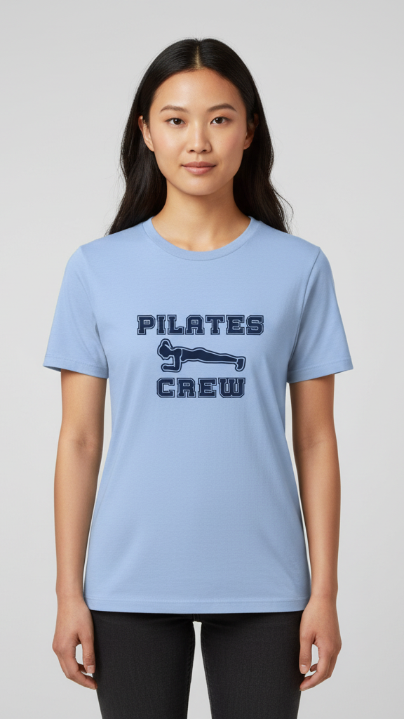 "Pilates Crew" Plank Pose Graphic T-shirt